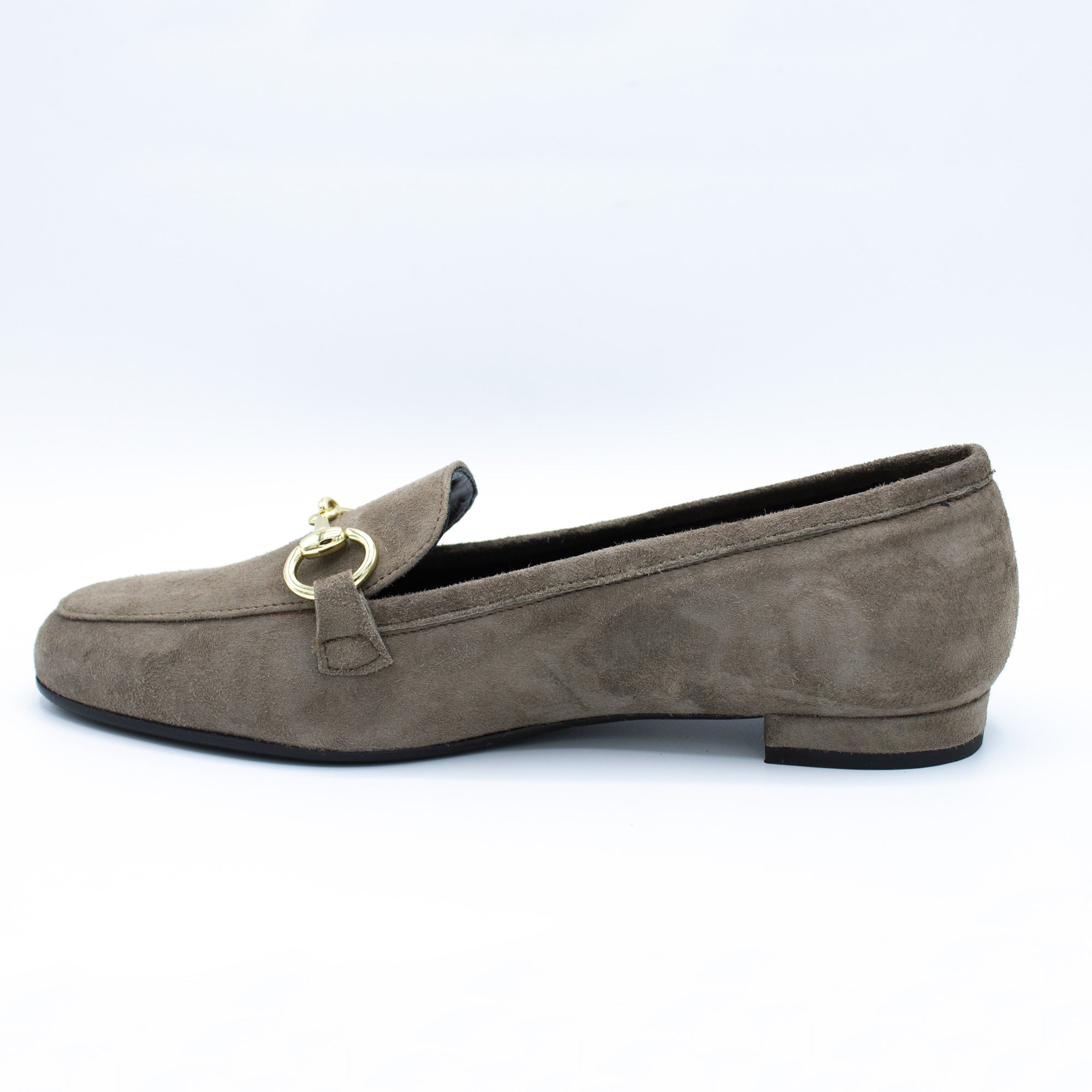 Mocassino donna in camoscio color fango