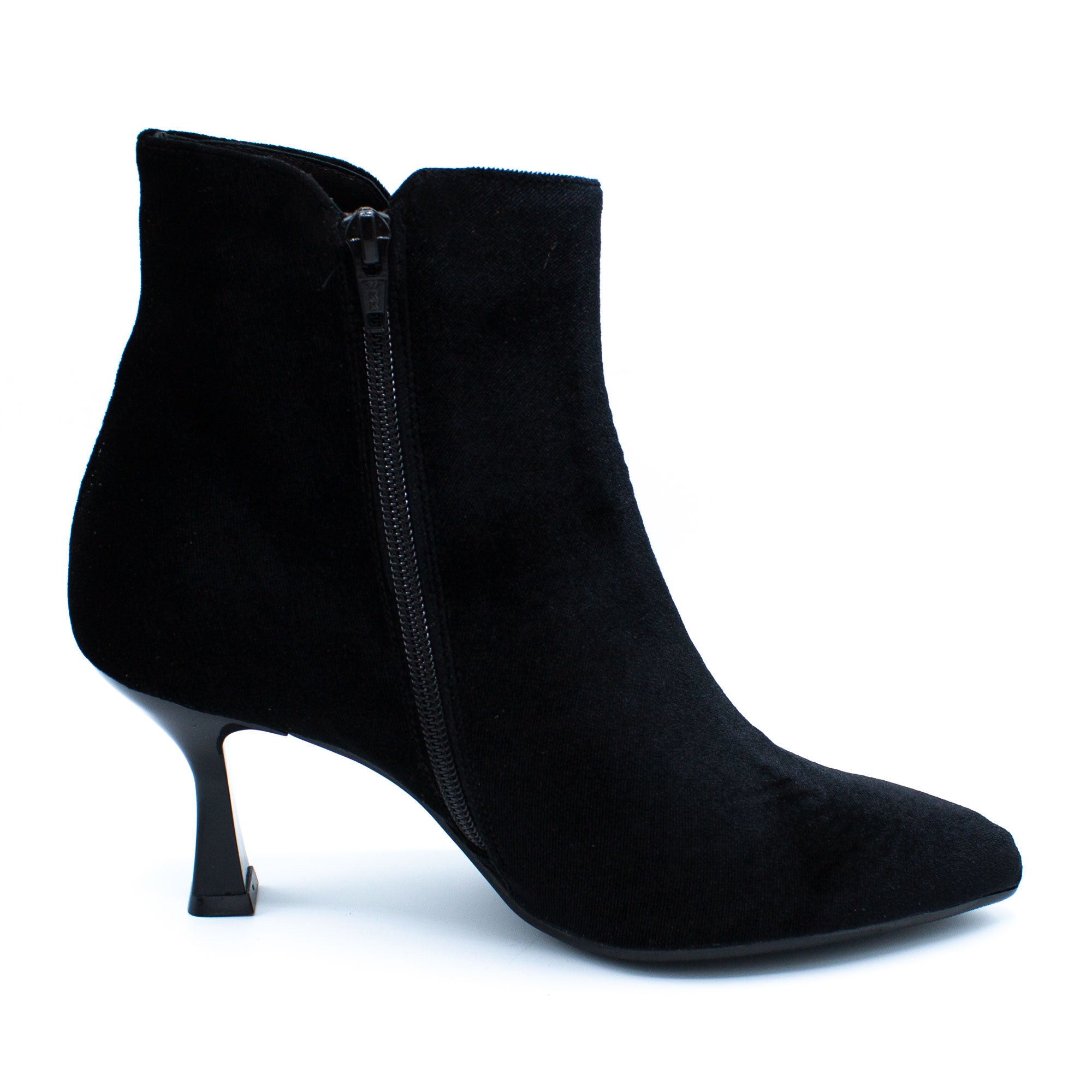 Stivaletto donna in velluto nero