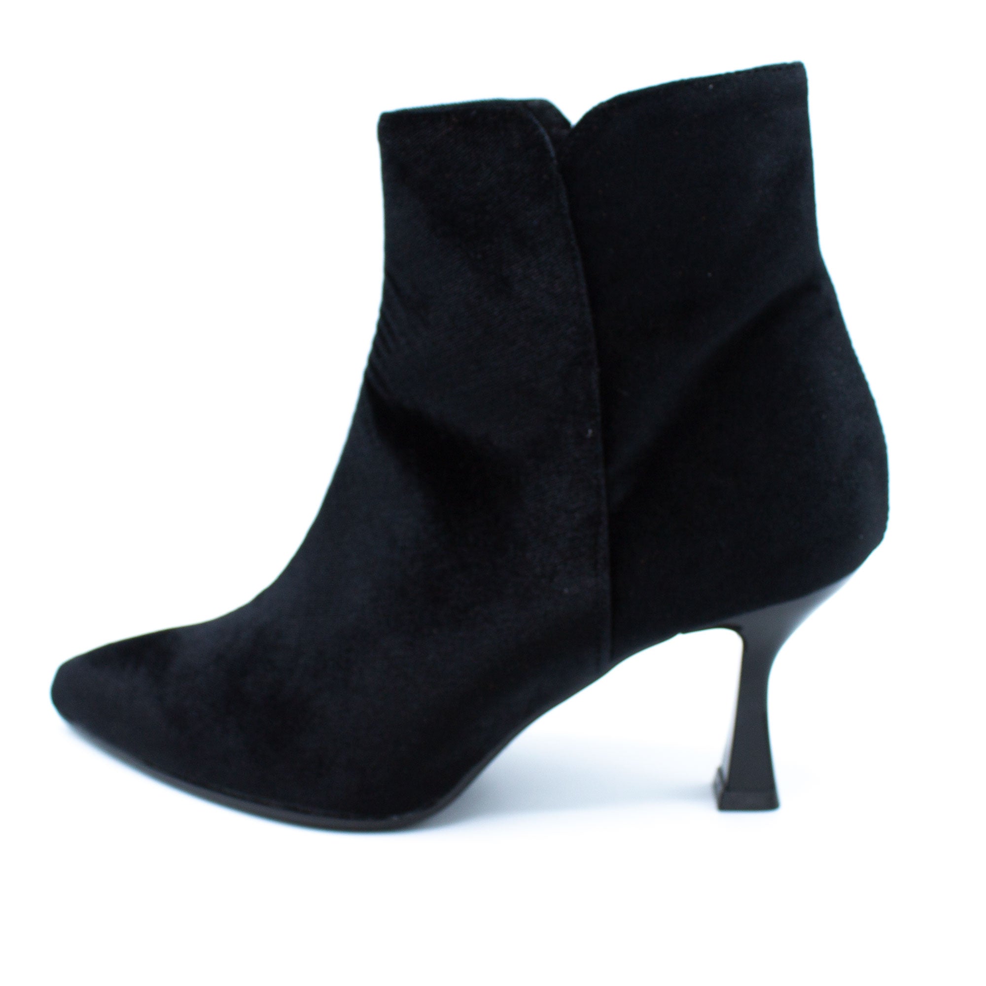 Stivaletto donna in velluto nero