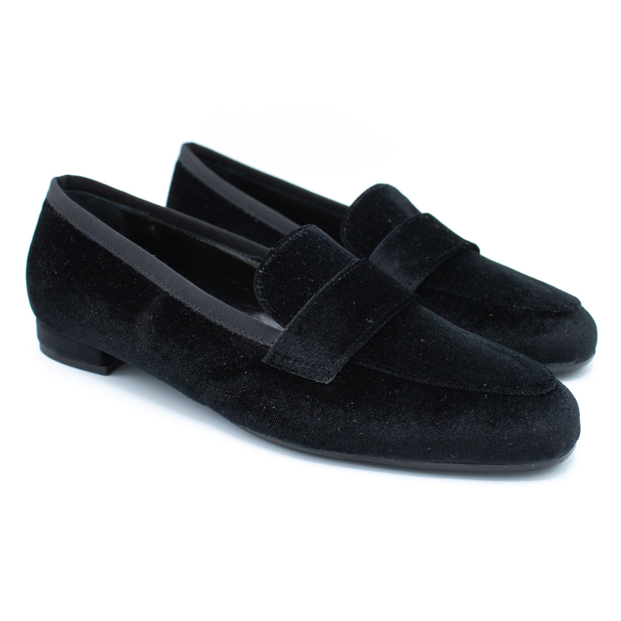 Mocassino donna in velluto nero