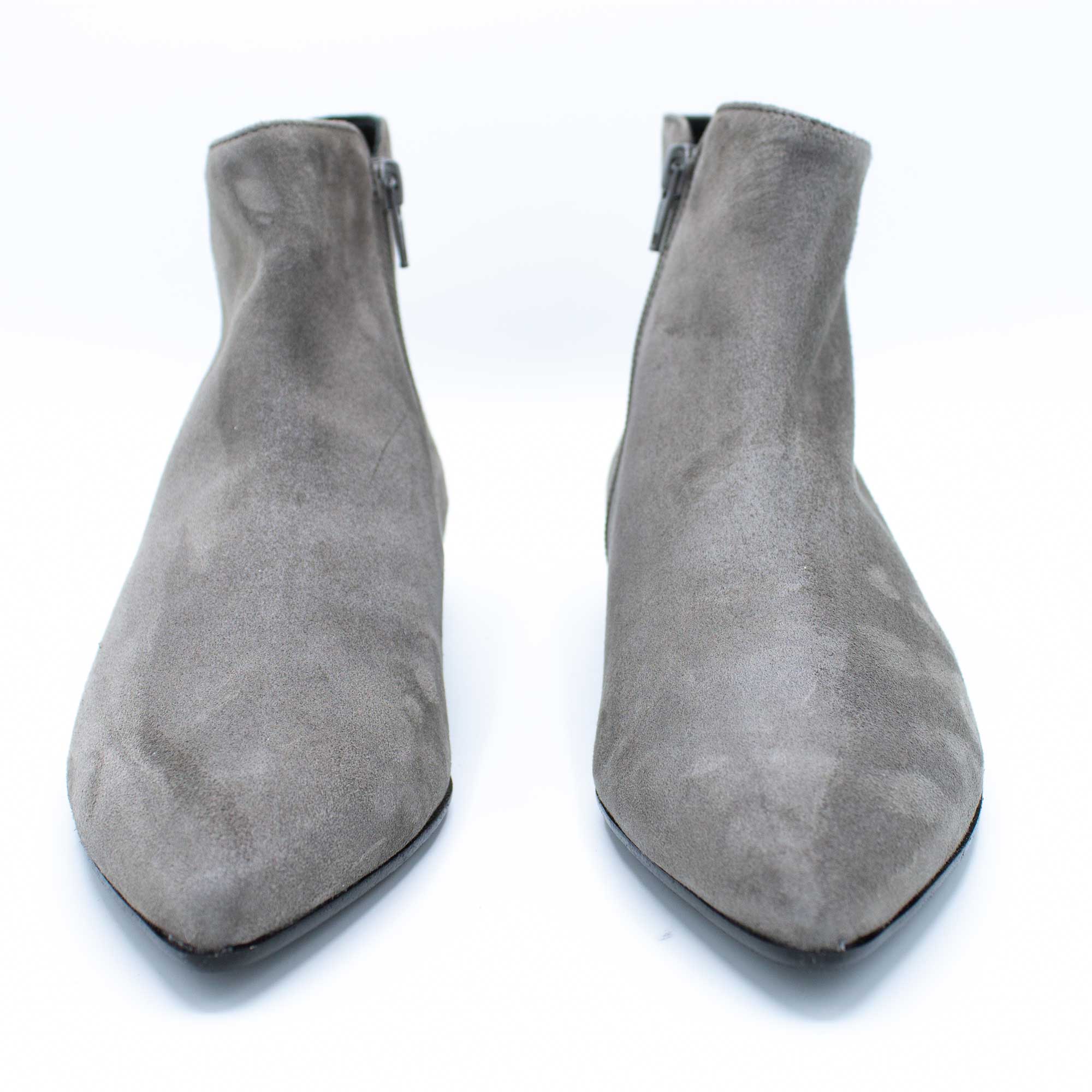 Stivaletto donna in camoscio color grigio