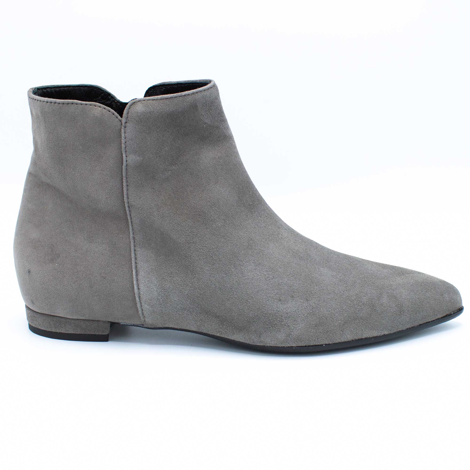 Stivaletto donna in camoscio color grigio