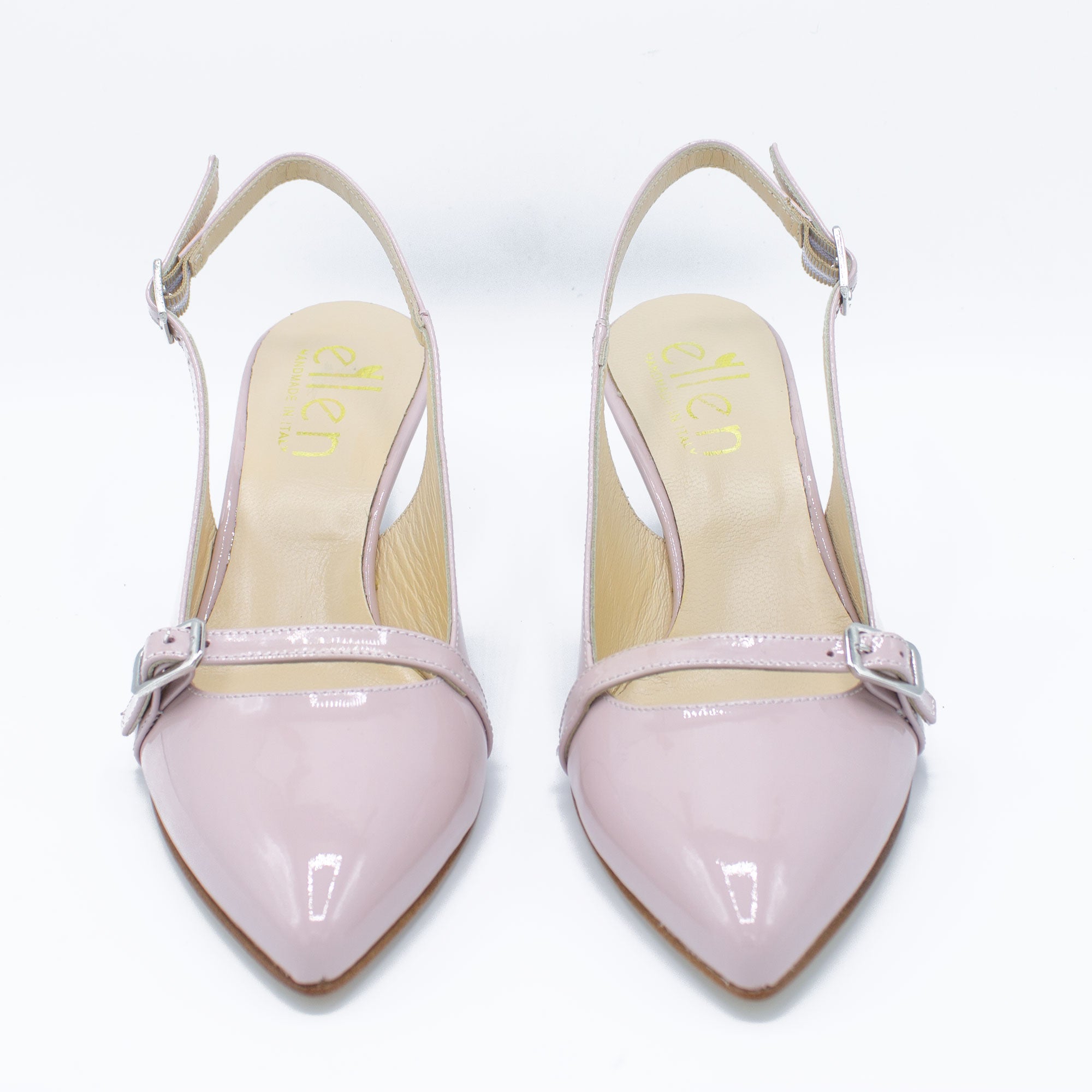 Slingback donna in vernice rosa antico