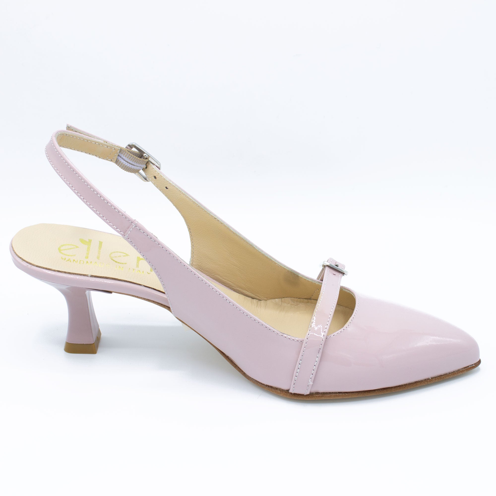 Slingback donna in vernice rosa antico