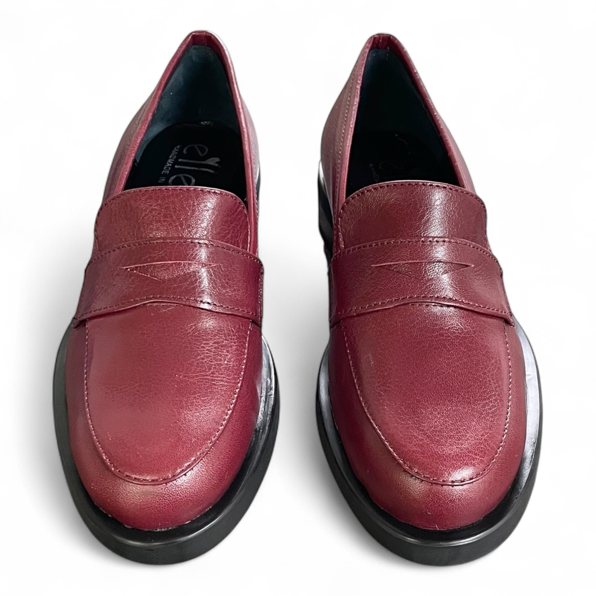 Mocassino donna in pelle bordeaux