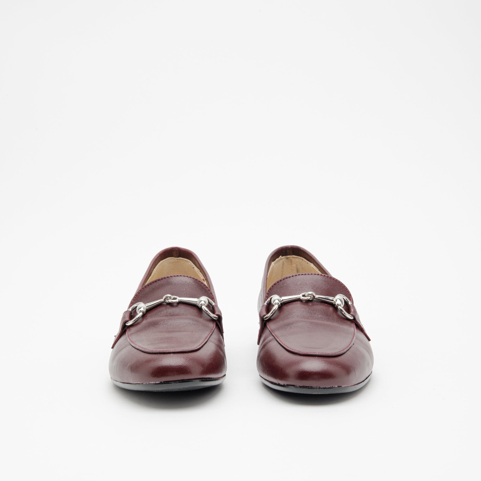 Mocassino donna in pelle borgogna