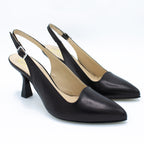 Slingback donna in pelle nero