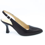 Slingback donna in pelle nero