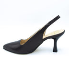 Slingback donna in pelle nero