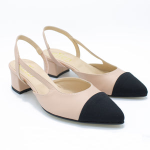Slingback donna nude e nero