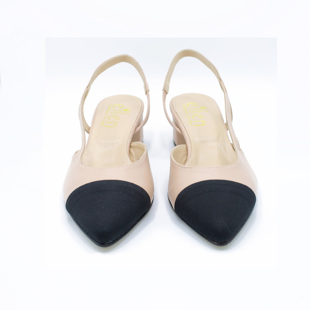 Slingback donna nude e nero