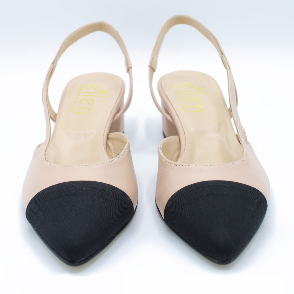 Slingback donna nude e nero
