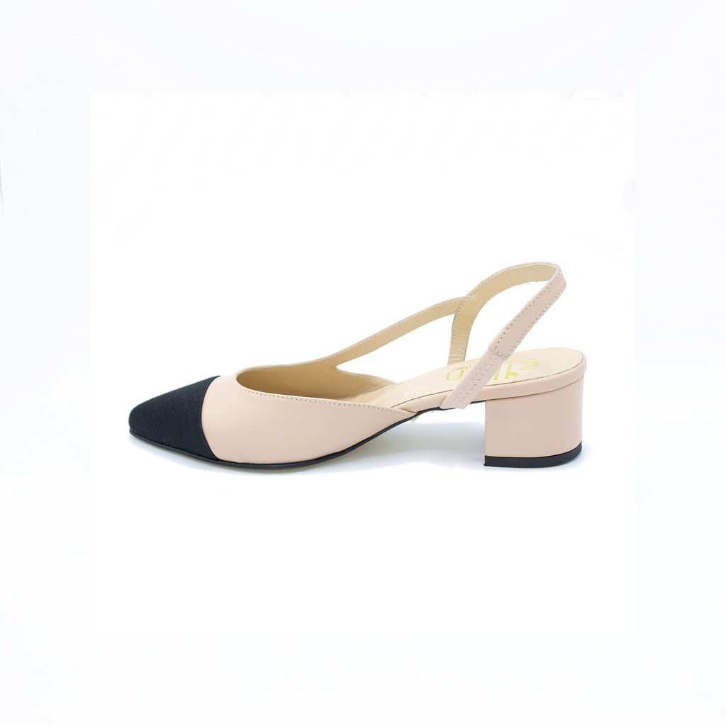 Slingback donna nude e nero