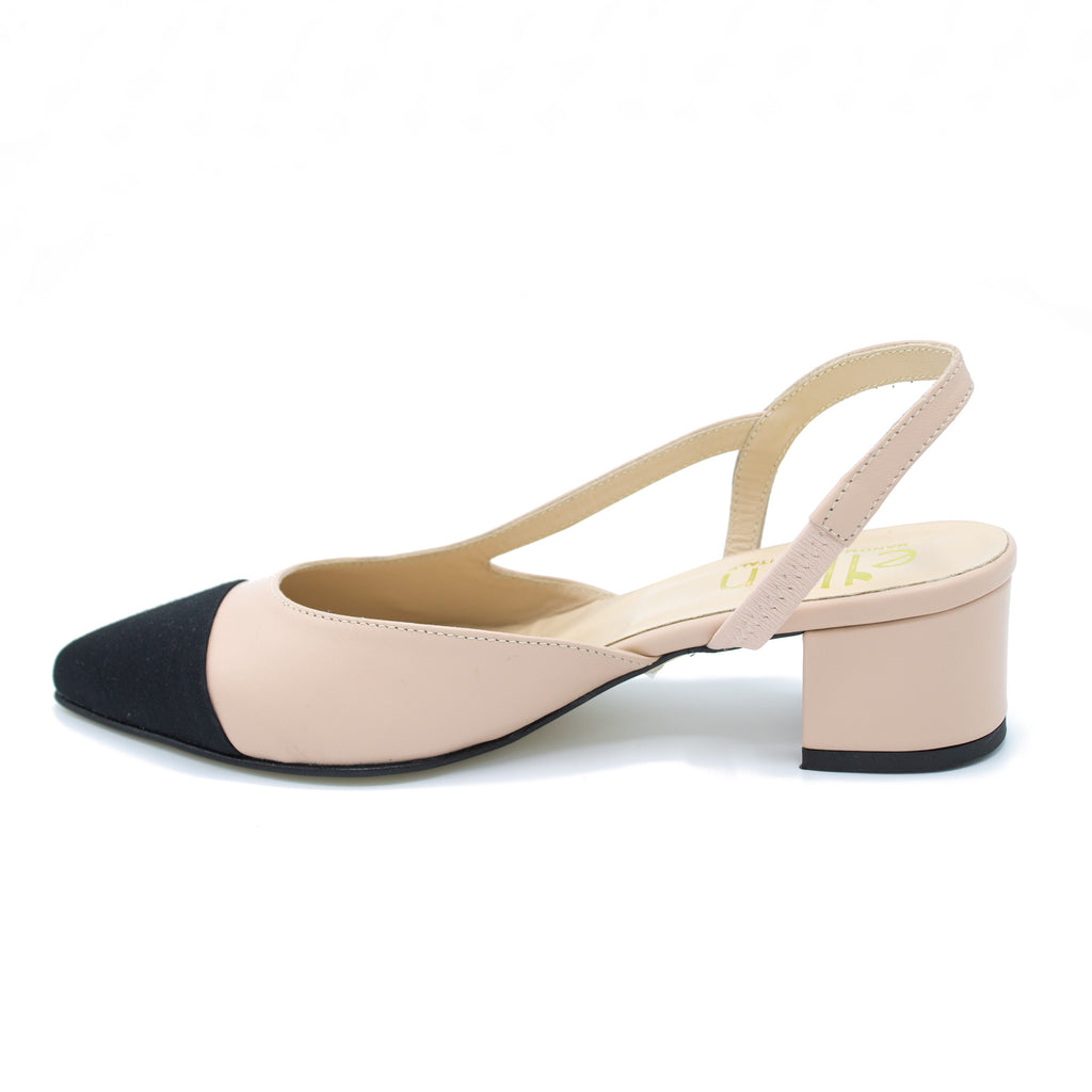Slingback donna nude e nero