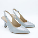Slingback donna in pelle argento
