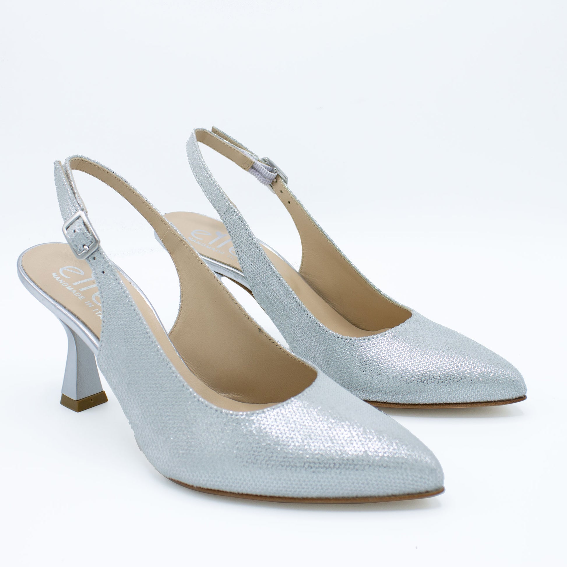 Slingback donna in pelle argento