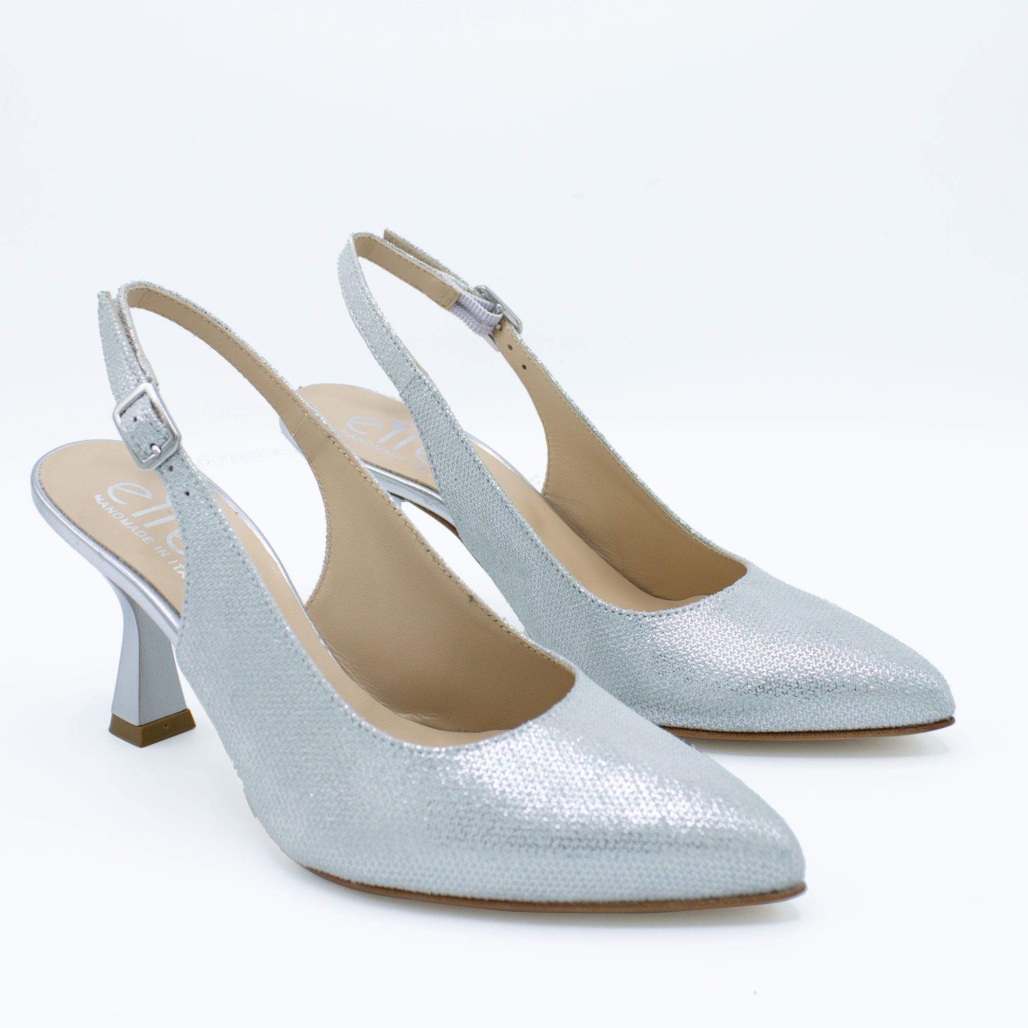 Slingback donna in pelle argento