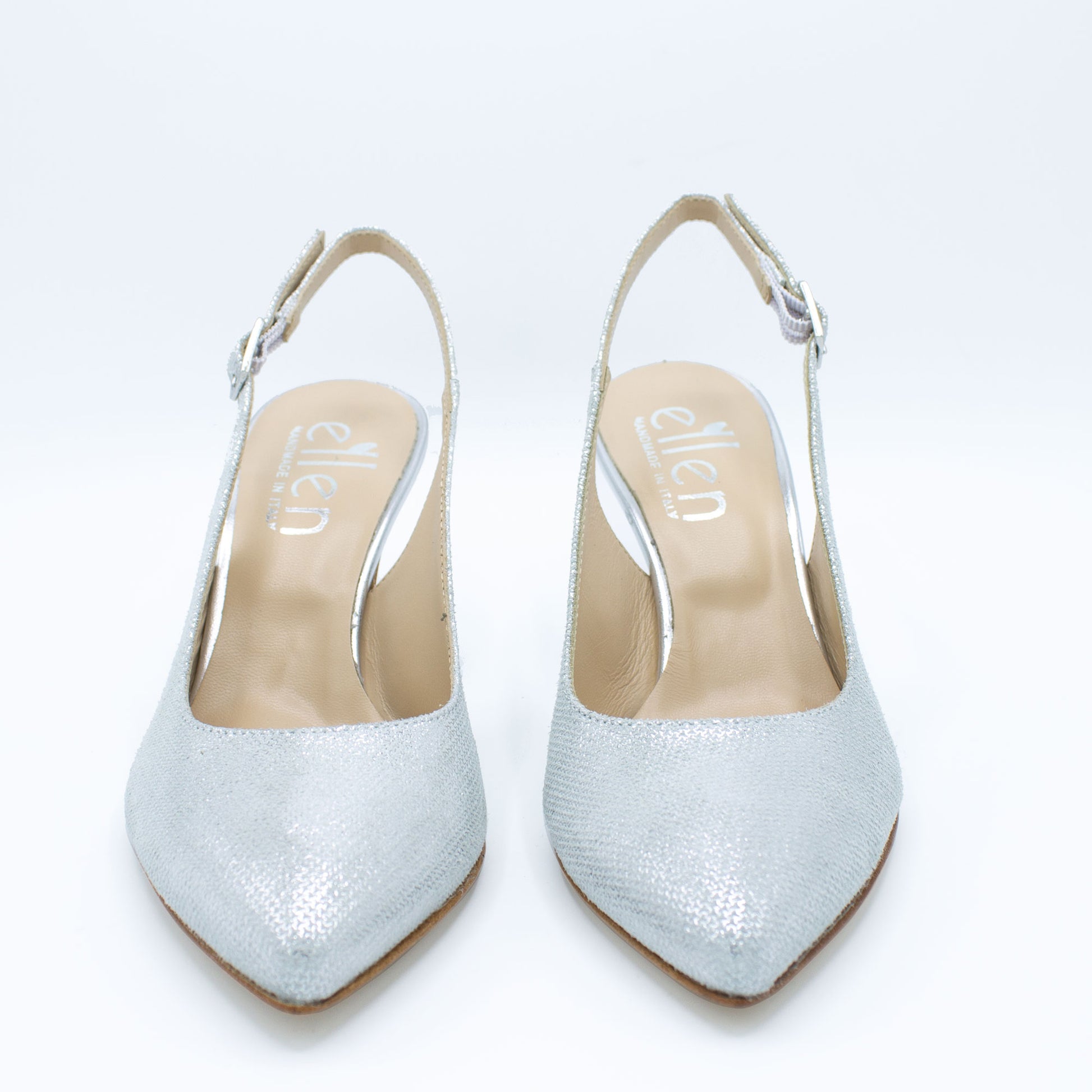 Slingback donna in pelle argento
