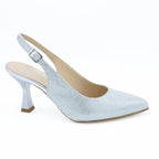 Slingback donna in pelle argento