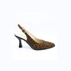 Slingback donna leopardo marrone