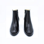 Stivaletto donna in pelle e camoscio nero
