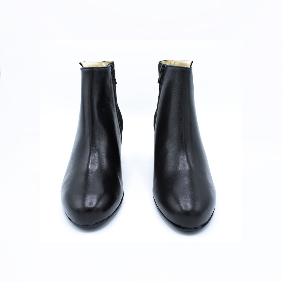 Stivaletto donna in pelle e camoscio nero
