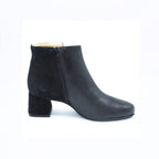 Stivaletto donna in pelle e camoscio nero
