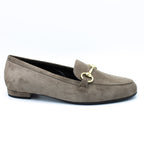 Mocassino donna in camoscio color fango