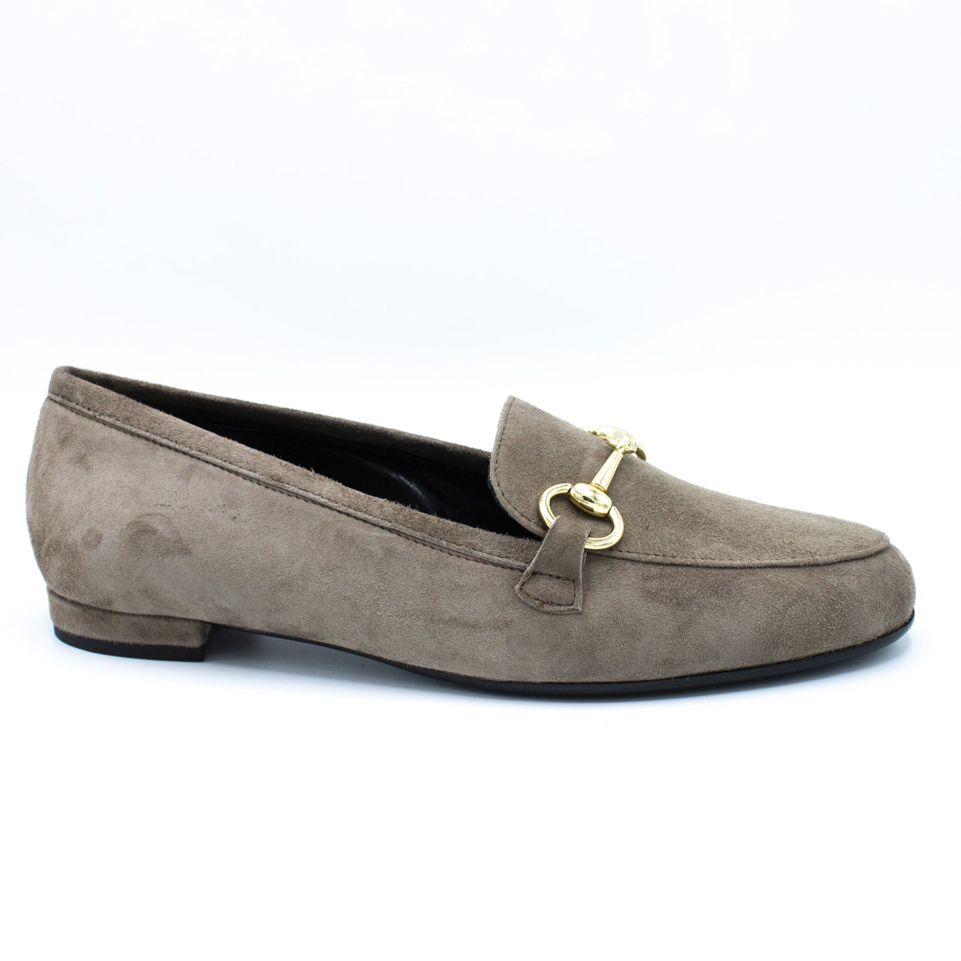 Mocassino donna in camoscio color fango