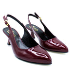 Slingback donna in pelle naplack borgogna