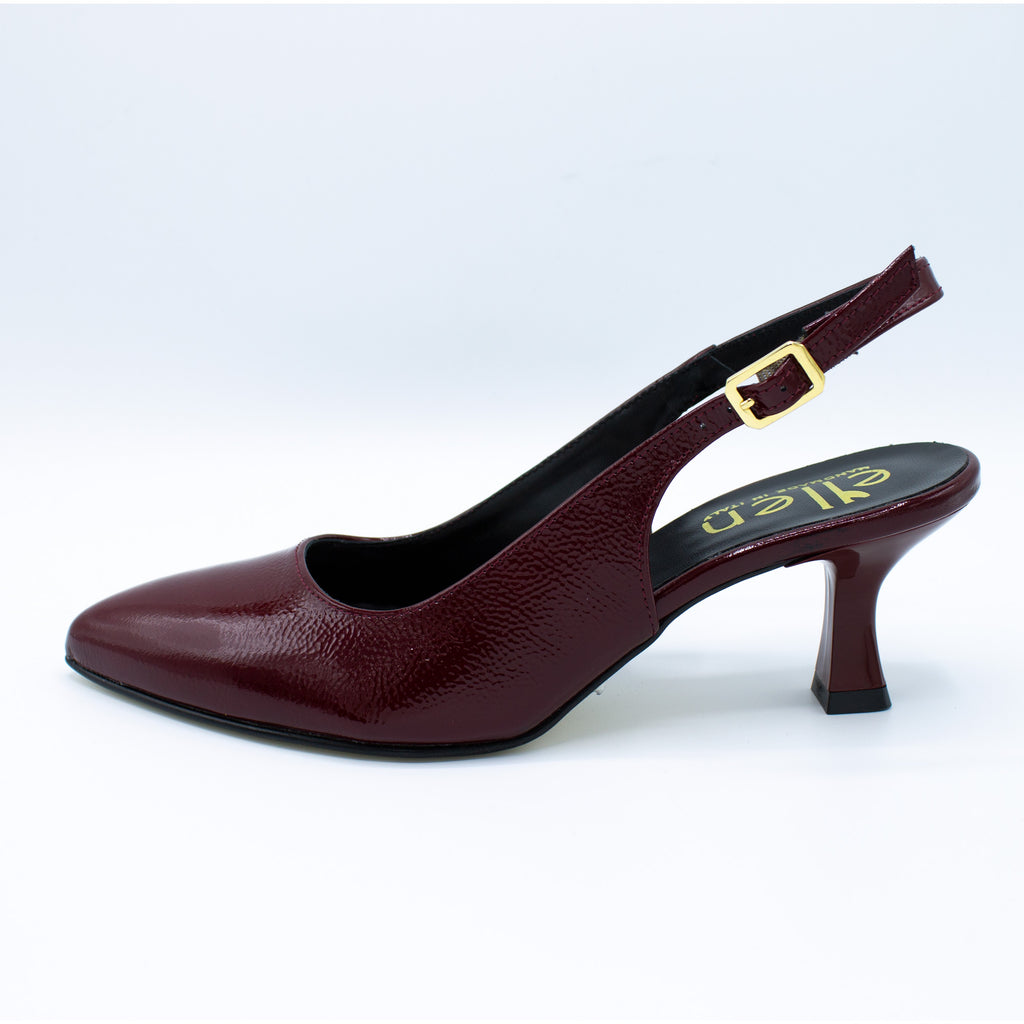 Slingback donna in vernice borgogna
