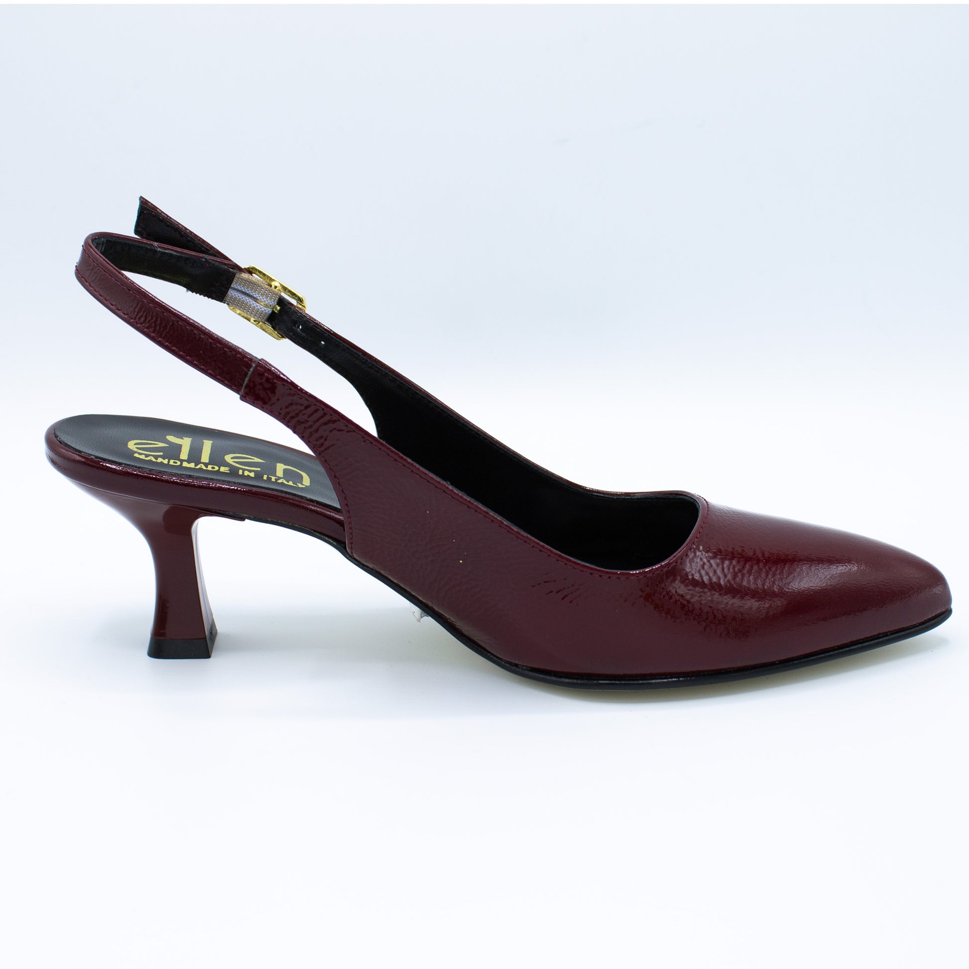 Slingback donna in vernice borgogna