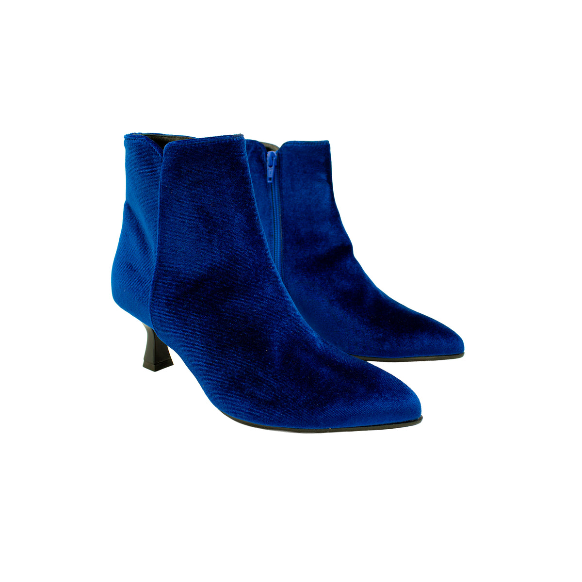 Stivaletto donna in velluto color bluette