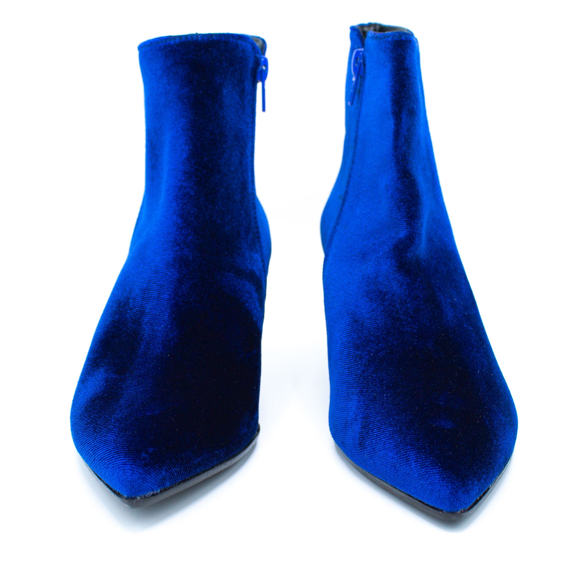 Stivaletto donna in velluto color bluette