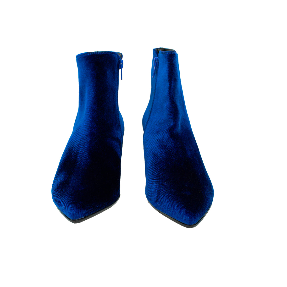 Stivaletto donna in velluto color bluette