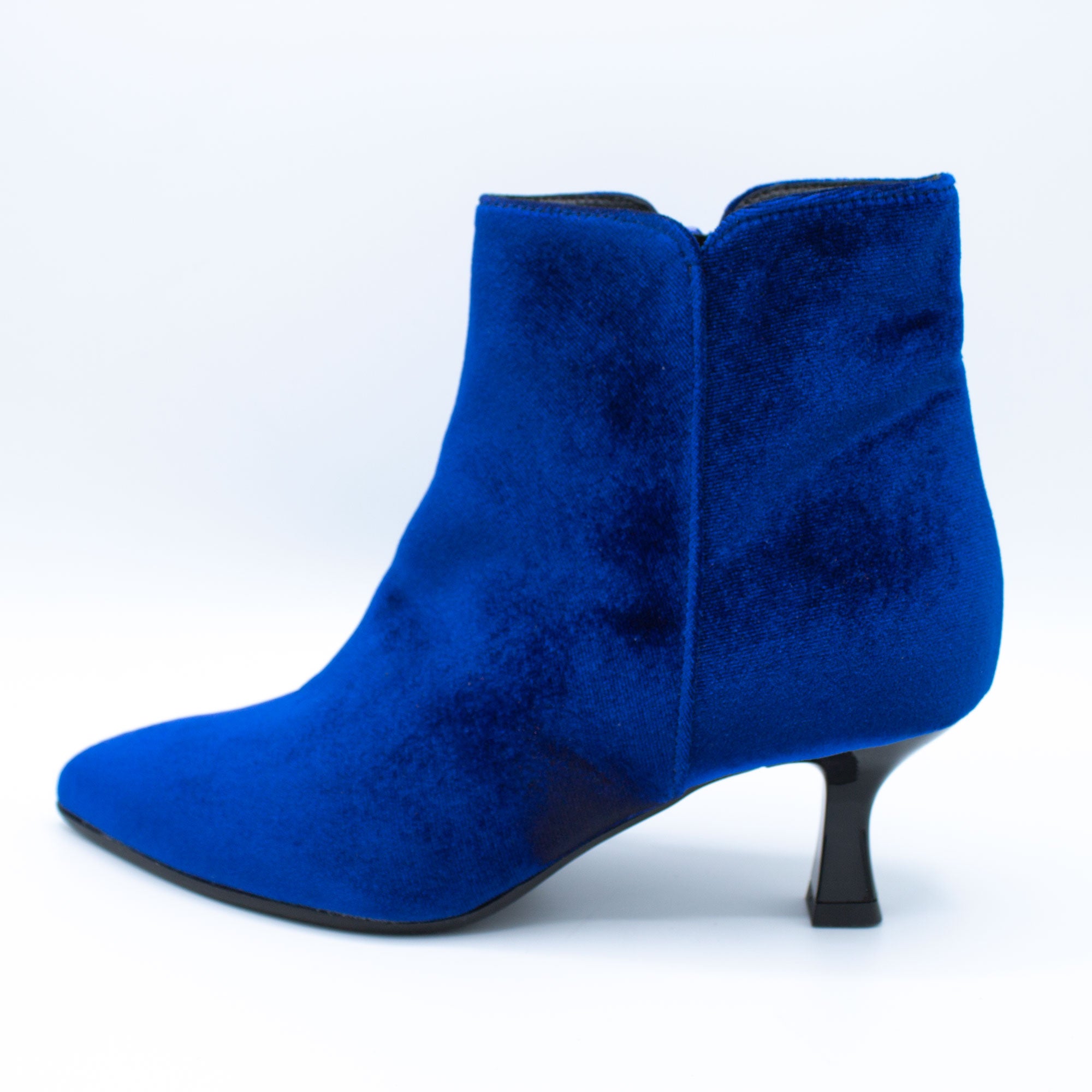 Stivaletto donna in velluto color bluette