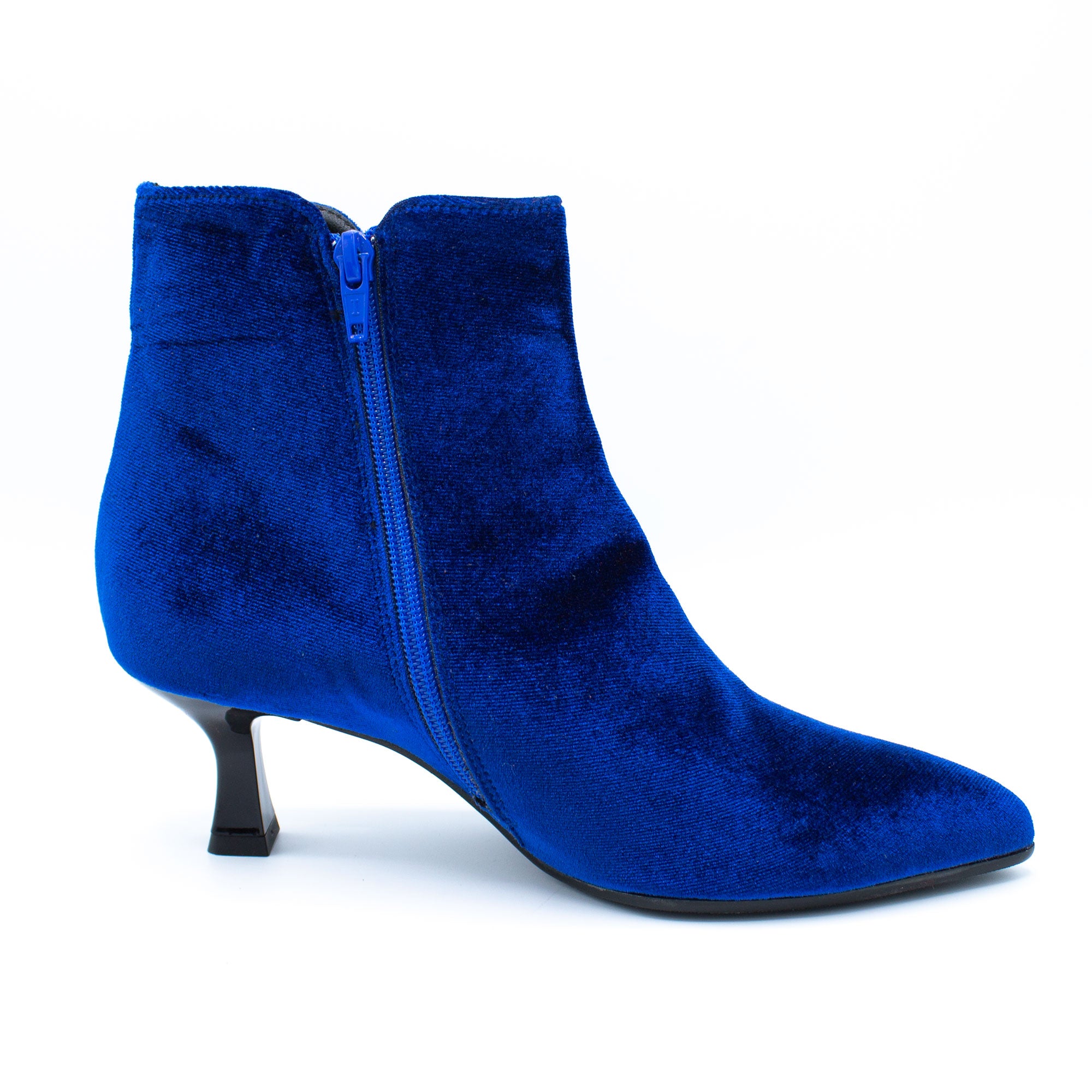 Stivaletto donna in velluto color bluette