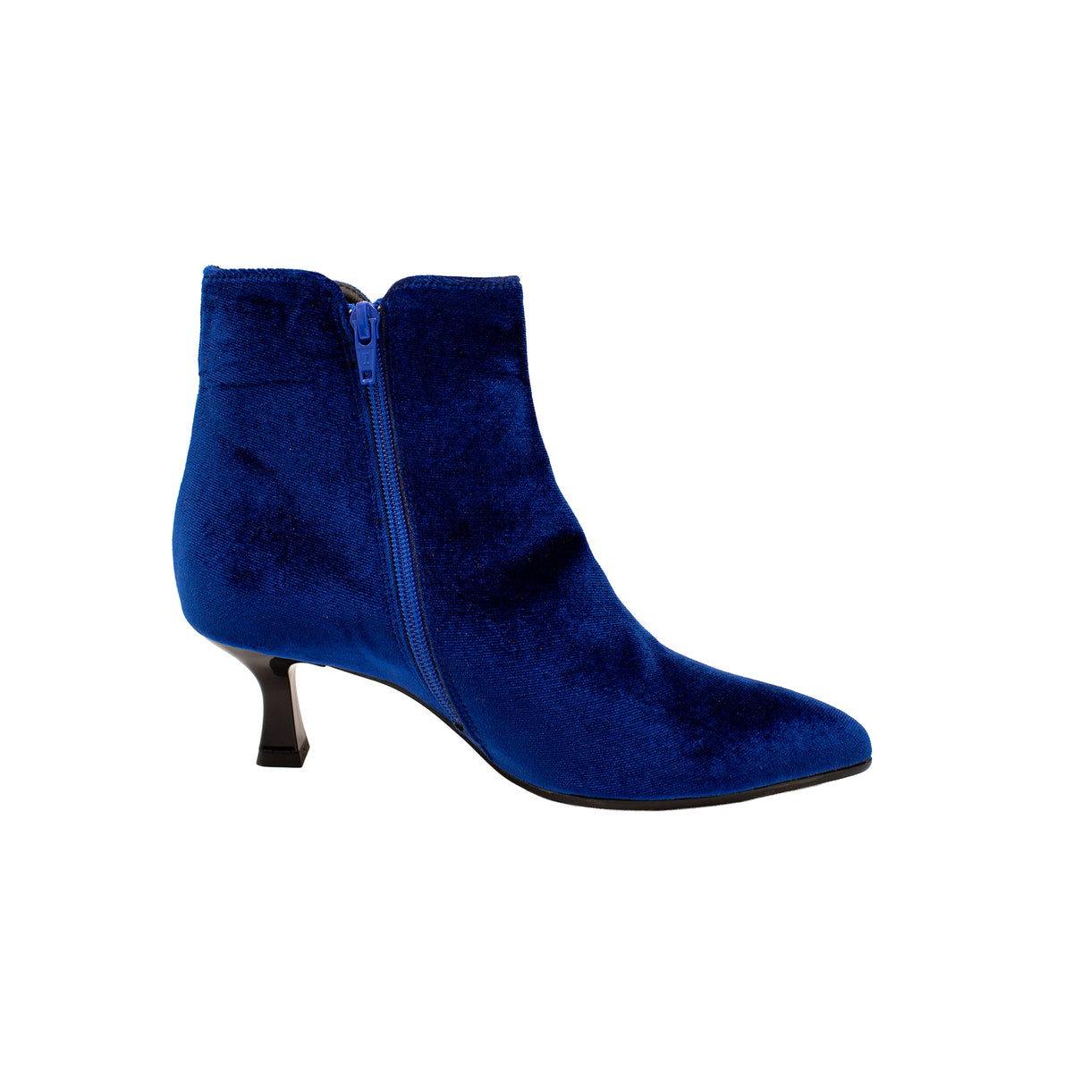 Stivaletto donna in velluto color bluette