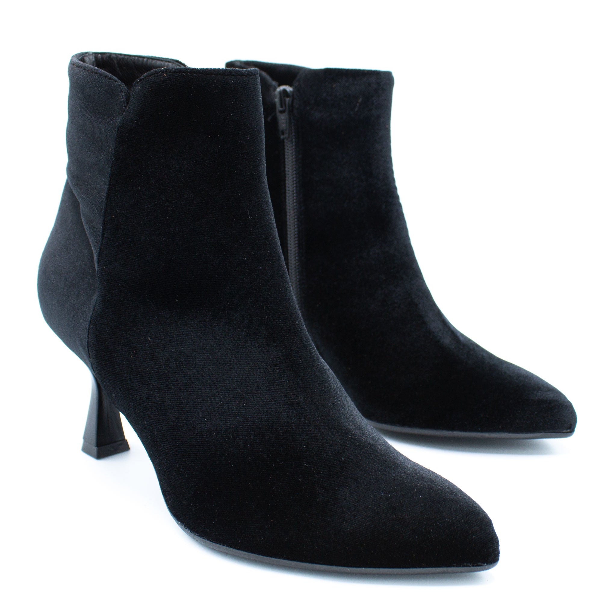 Stivaletto donna in velluto nero