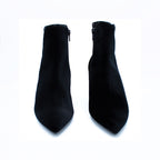 Stivaletto donna in velluto nero