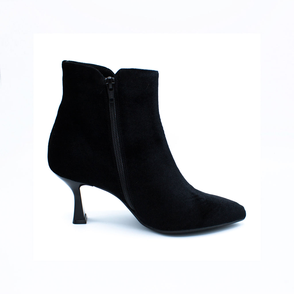 Stivaletto donna in velluto nero