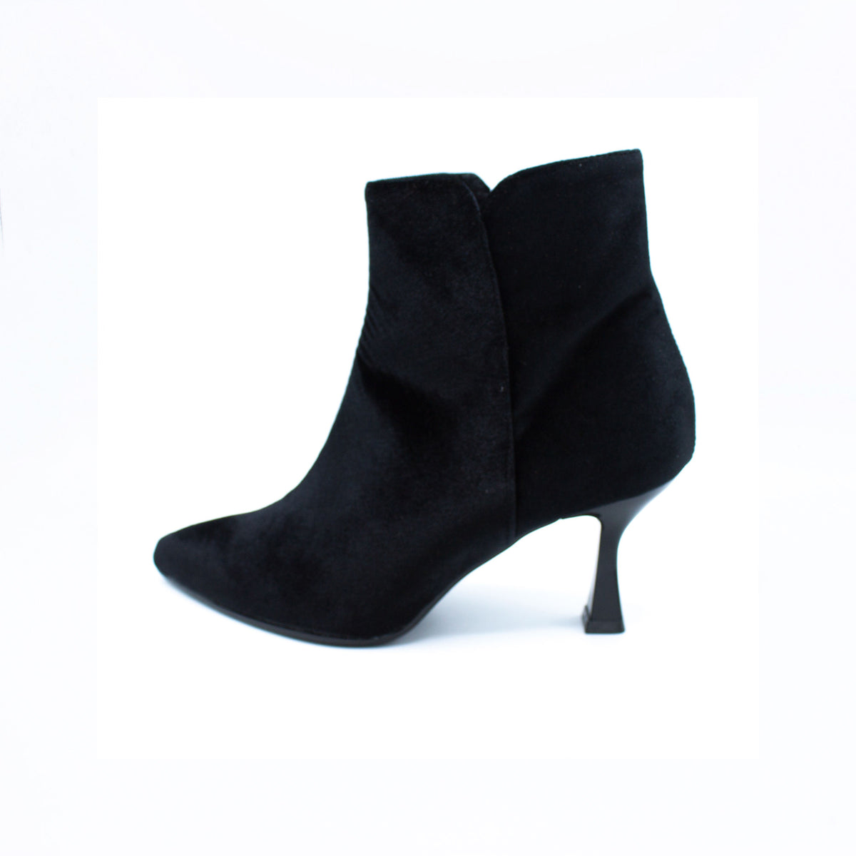 Stivaletto donna in velluto nero