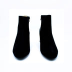 Stivaletto donna in camoscio e pelle nero