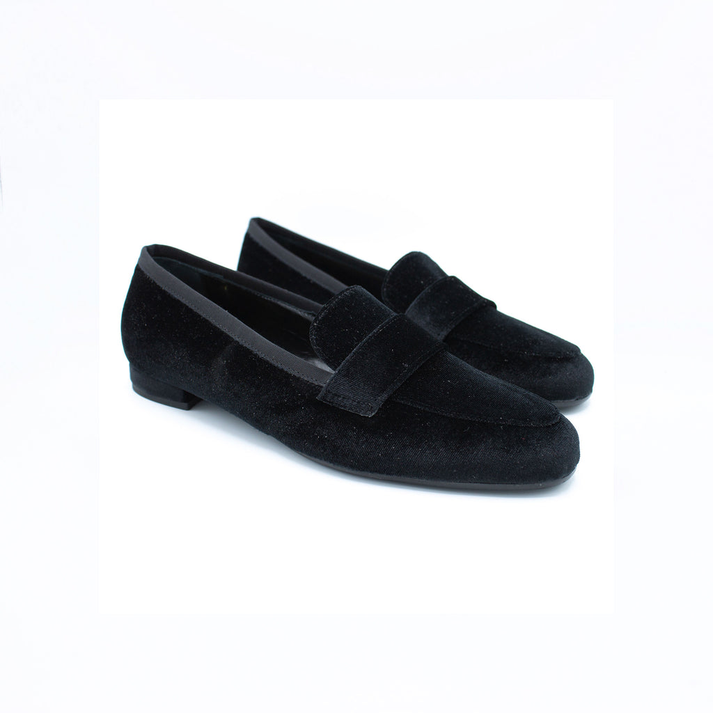 Mocassino donna in velluto nero