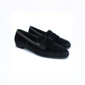 Mocassino donna in velluto nero