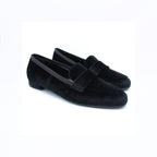 Mocassino donna in velluto nero