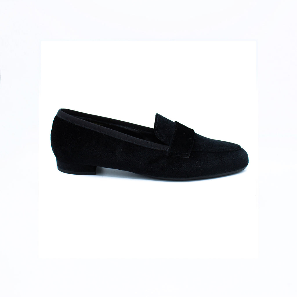 Mocassino donna in velluto nero