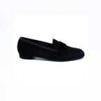 Mocassino donna in velluto nero