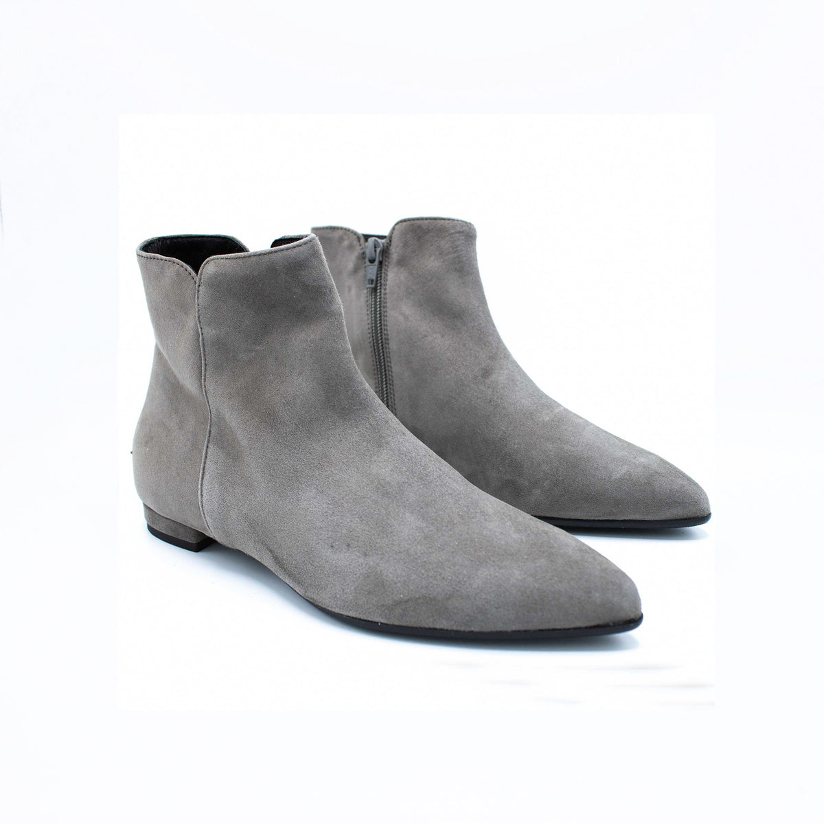 Stivaletto donna in camoscio grigio