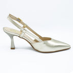 Slingback donna in pelle platino